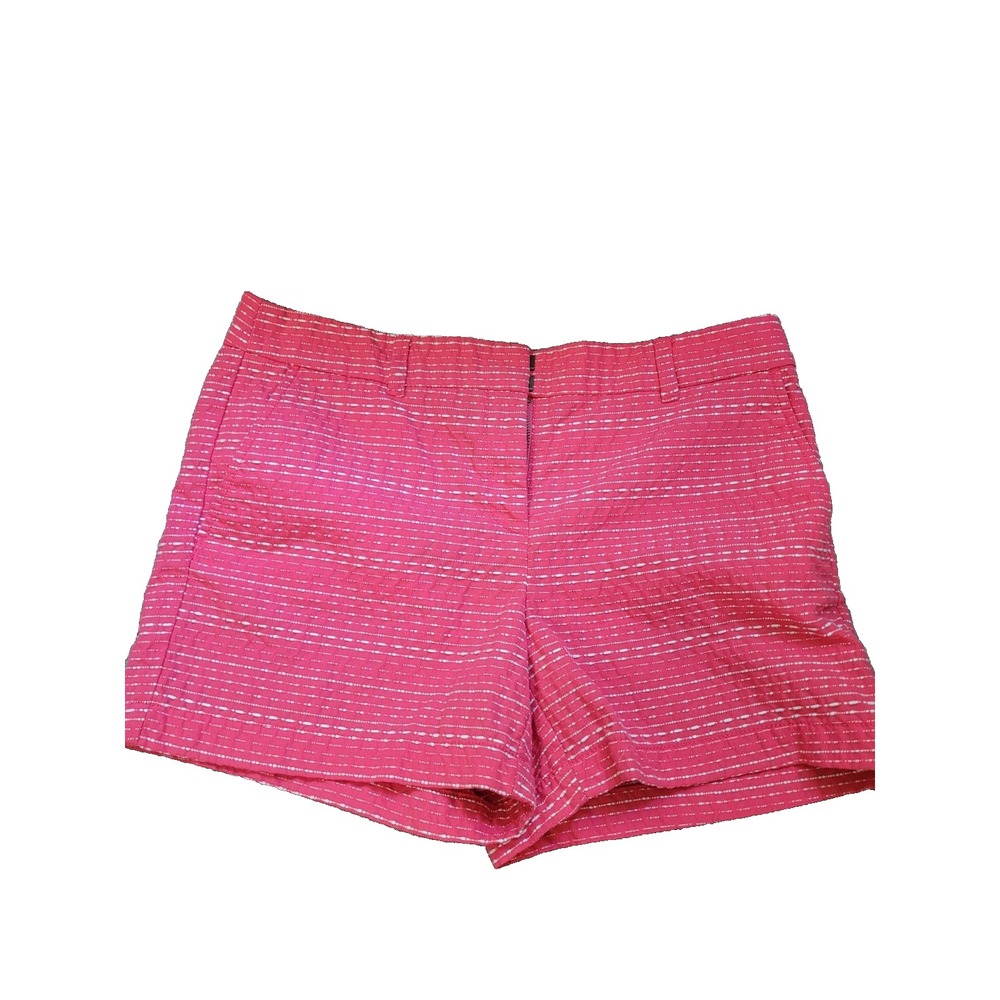 Ann Taylor Loft Sz 8 Shorts Coral & White Textured Old Money Mid Rise Pockets